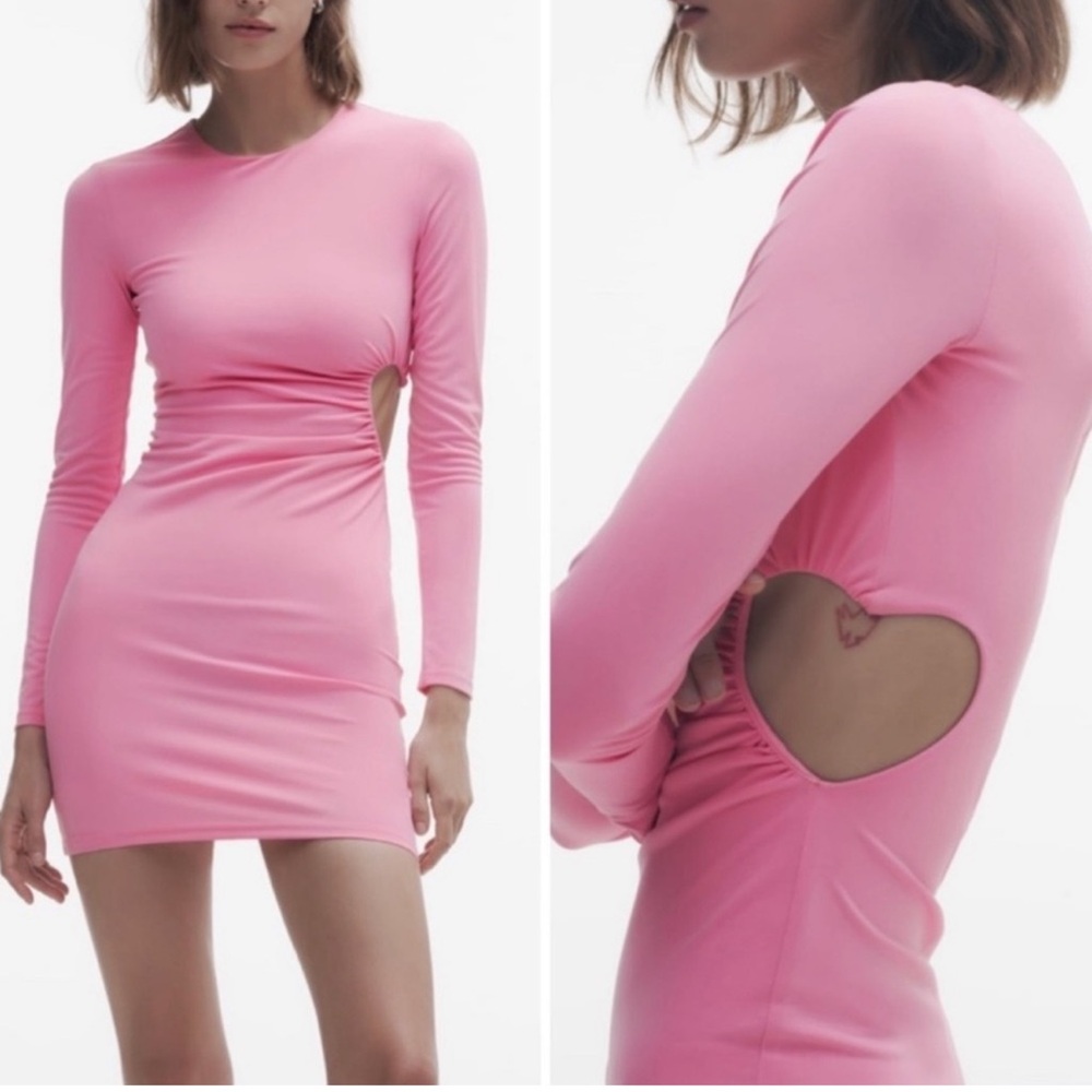 Zara Pink Mini Dress with Cut-Out Detail